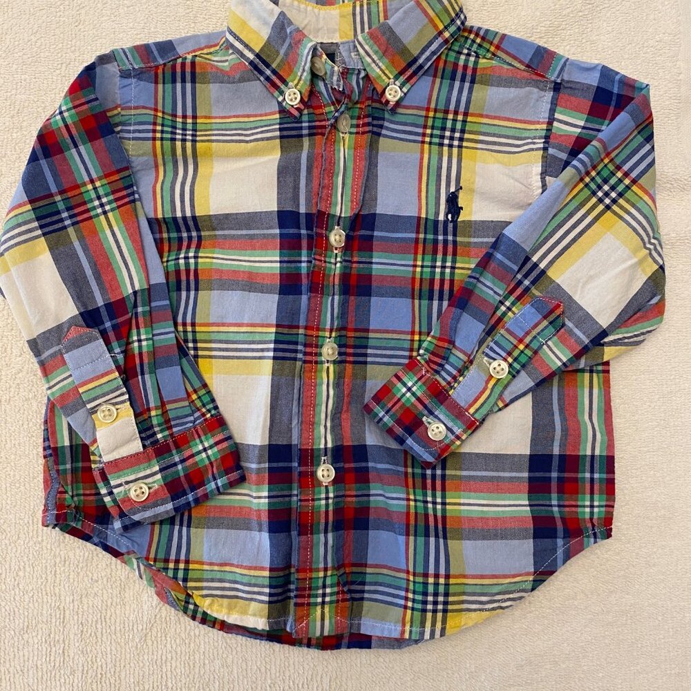 Ralph Lauren Polo Long Sleeve Button Down Shirt 12M 100% Cotton